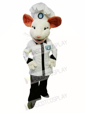 Alpina Mouse Mascot Costume White Mouse Cook Mascot Costume