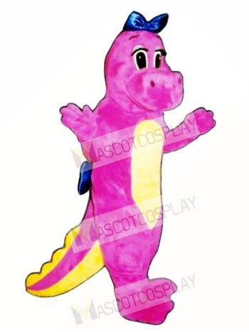 Dina Dinosaur with Bows Mascot Costume