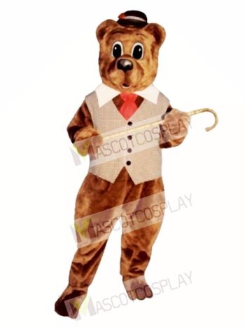 Pa Bear with Vest, Hat & Tie Mascot Costume