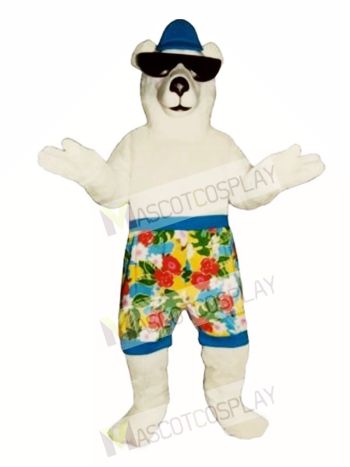 New Beach Bear with Shorts Mascot Costume