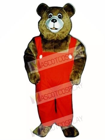 New Tommy Teddy Bear with Overalls Mascot Costume