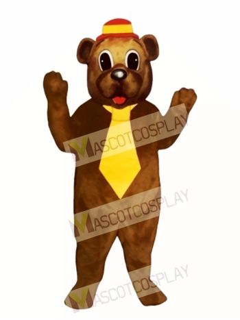Father Bear with Hat & Tie Mascot Costume