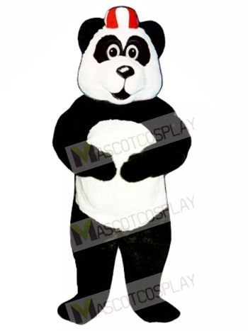 Peter Panda with Hat Mascot Costume