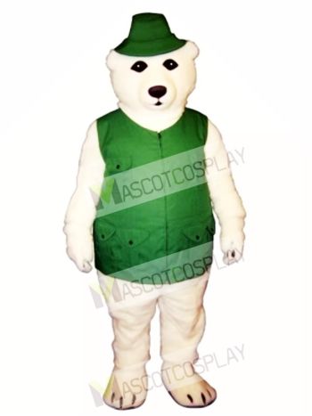 Fisher Bear with Vest & Hat Mascot Costume