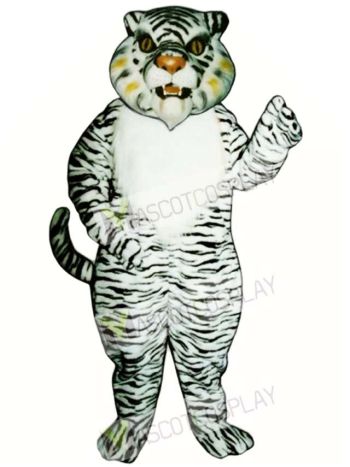 Cute White Tiger Mascot Costume