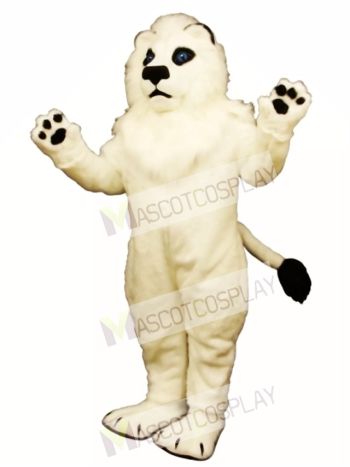 Cute White Lion Mascot Costume