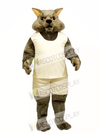 Cute Tough Tom Cat with Tank & Shorts Mascot Costume