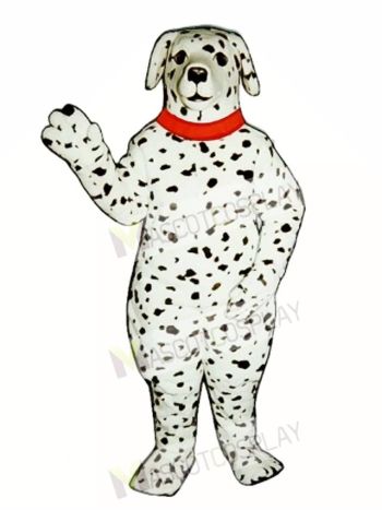 Cute Realistic Dalmatian Dog with Collar Mascot Costume