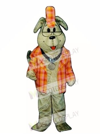 Cute Inspector Dog with Outfit Mascot Costume