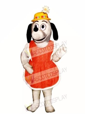 Cute Gertie Greyhound Dog with Apron & Hat Mascot Costume