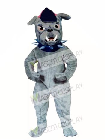 Cute Bulldog with Collar & Hat Mascot Costume