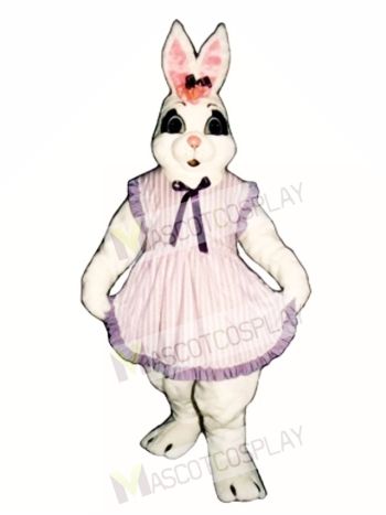 Cute Cindy Easter Bunny Rabbit with Apron Mascot Costume