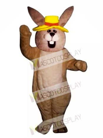Easter Jolly Bunny Rabbit with Hat Mascot Costume