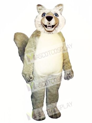 Cute Smiling Wolf Mascot Costume