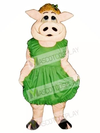 Hilda Hog with Apron Mascot Costume