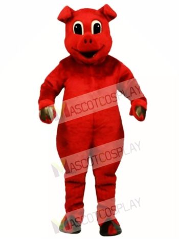 Cute Ruddy Red Pig Mascot Costume