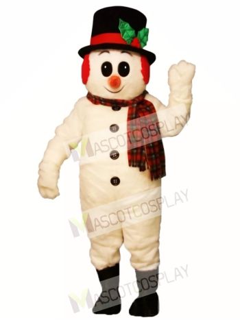 Cute Crystal Snowboy with Hat, Muffs & Scarf Mascot Costume