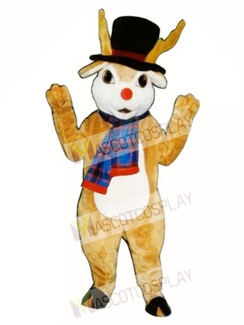 Cute Danny Deer with Hat & Scarf Mascot Costume