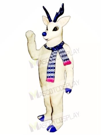 Cute Snow Deer with Scarf Mascot Costume