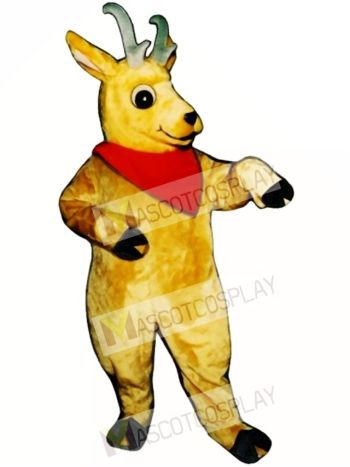 Cute Andy Antelope with Neckerchief Mascot Costume