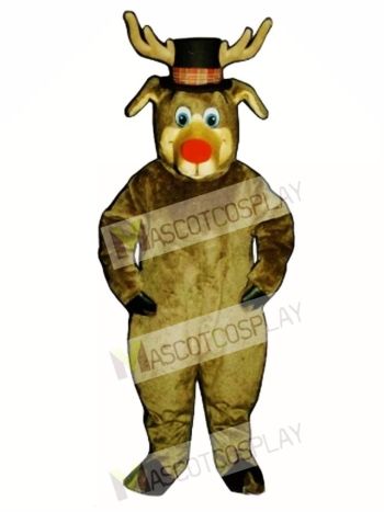 Cute Roscoe Deer with Hat Christmas Mascot Costume