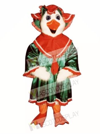 Holiday Goose with Dress & Hat Christmas Mascot Costume