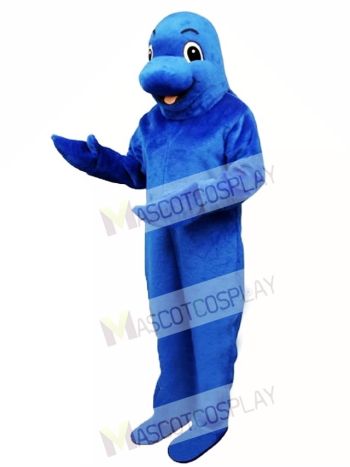 Cute Blue Fish Mascot Costume