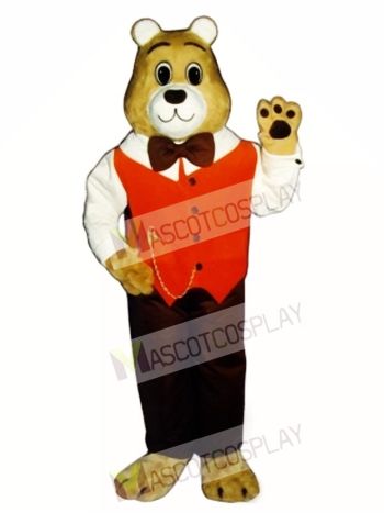 Cute Gentleman Bear Mascot Costume