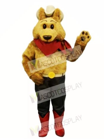Cute Cowboy Coyote Wolf Mascot Costume