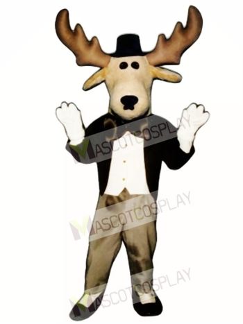 Cute Moose About Town Mascot Costume