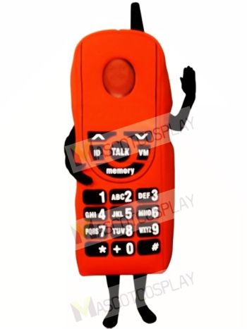 Red Cell Phone Mascot Costume