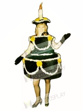 Black Cake Mascot Costume