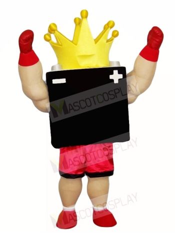Black Battery King Mascot Costumes