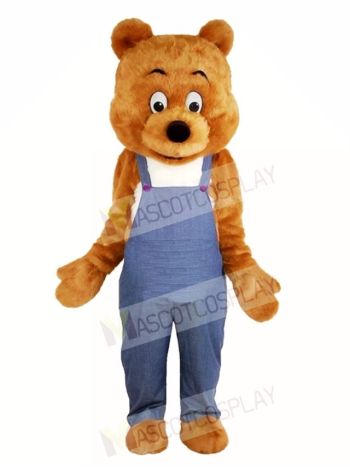 Brown Bear in Overalls Mascot Costumes Animal 