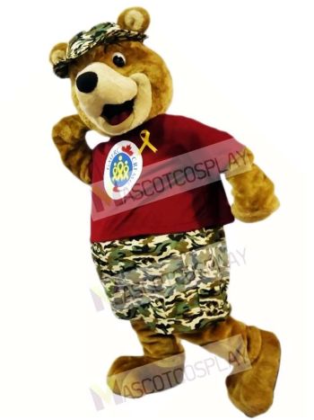 Camouflage Pants Bear Mascot Costumes