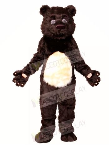 Fluffy Black Bear Mascot Costumes Animal