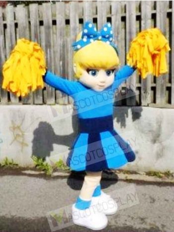 Blue Dress Cutie Cheer Leader Mascot Costumes People