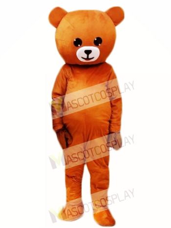 Laugh Smile Light Brown Bear Mascot Costumes Line Town Friends 