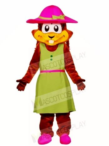 Chipmunk in a Green Dress Mascot Costumes Animal