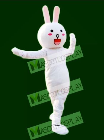 Round Eyes Cony Rabbit Bunny Mascot Costumes Line Town Friends