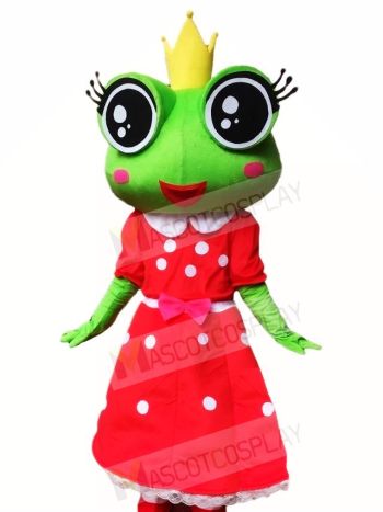 Frog Princess in Red Dress Mascot Costumes Animal 
