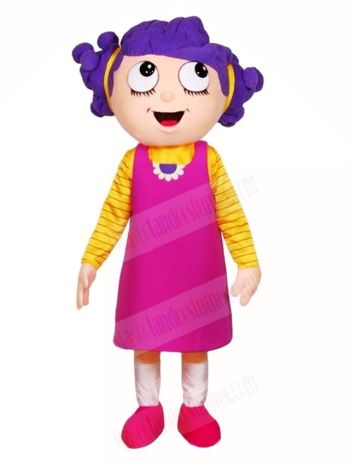 Purple Hair Girl Mascot Costumes People