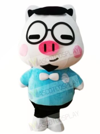 Pig with Glasses Mascot Costumes Cartoon