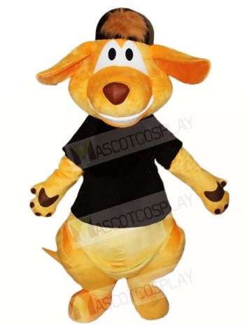 Black Shirt and Hat Kangaroo Mascot Costumes Animal 