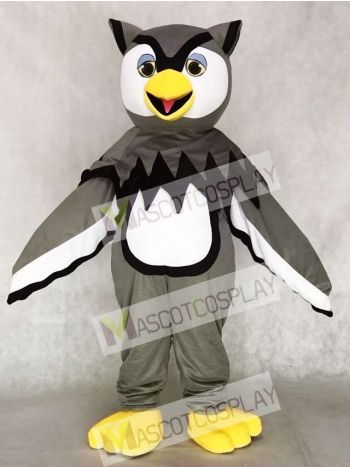 Cute Gray Cool Owl Mascot Costumes Bird Animal