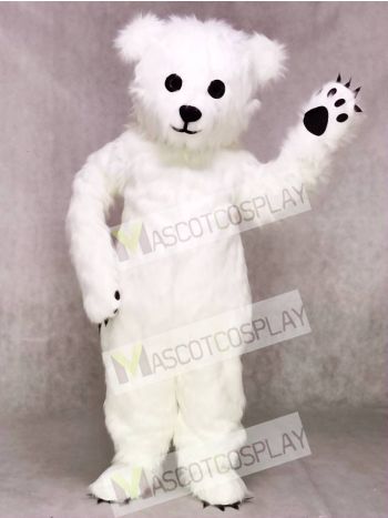 White Fluffy Polar Bear Mascot Costume