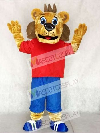 Red Sports Coaching Lion Mascot Costumes Animal