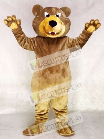 Fierce Brown Bear Mascot Costume Grizzlies Mascot Costume