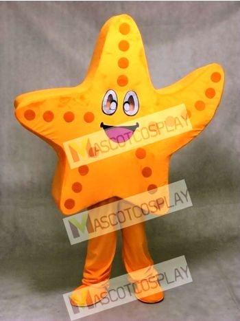 Cute Orange Starfish Mascot Costume Ocean