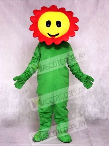 Red Giggling Sun Flower Mascot Costumes Plant